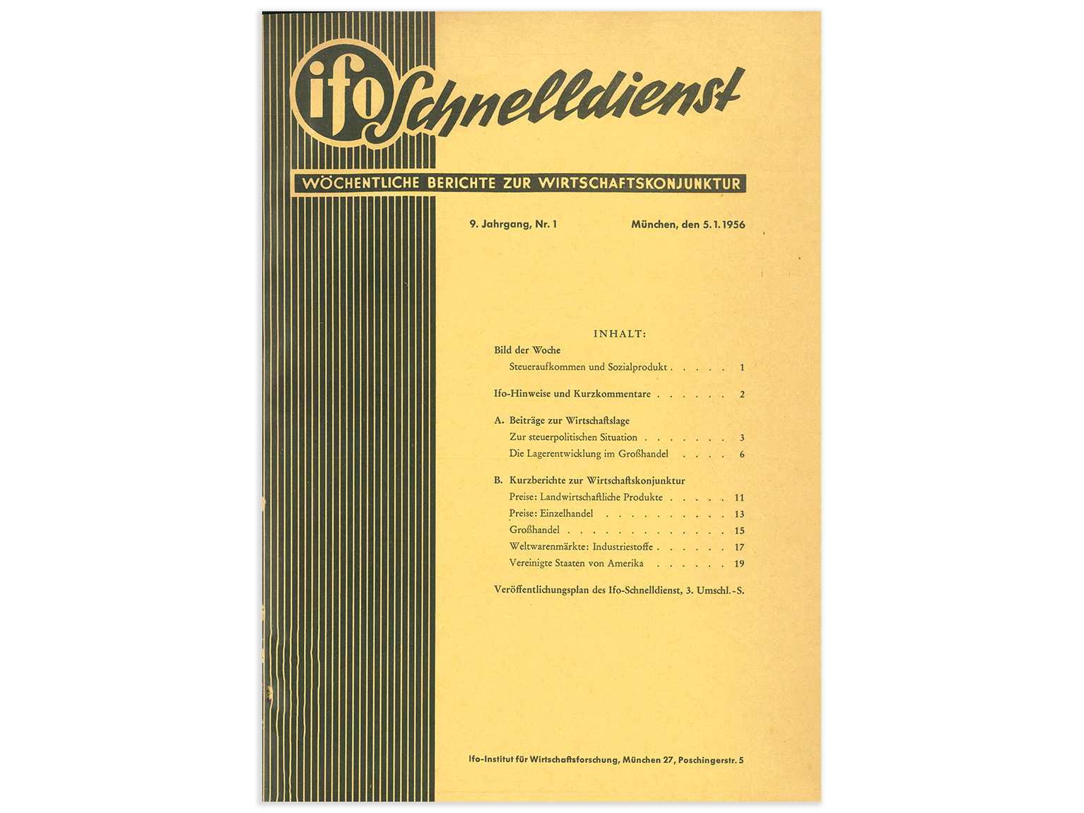 ifo Schnelldienst Cover 1956