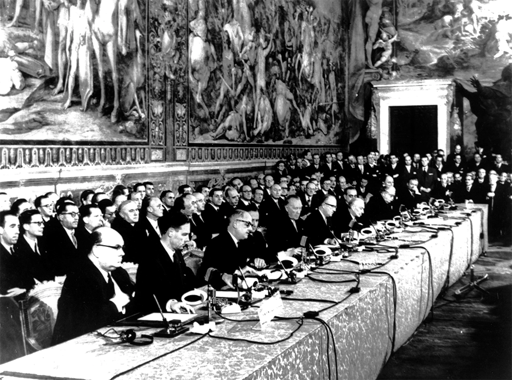 Unterzeichnung der römischen Verträge vom 25. März 1957, Picture-Alliance / akg-images | akg-images