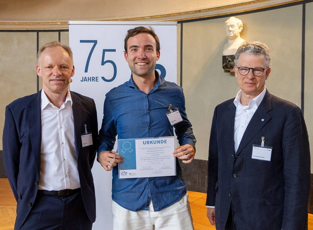 Clemens Fuest, Leander Andres und Bernard Kallen bei der 75 Jahresversammlung des ifo Instituts.