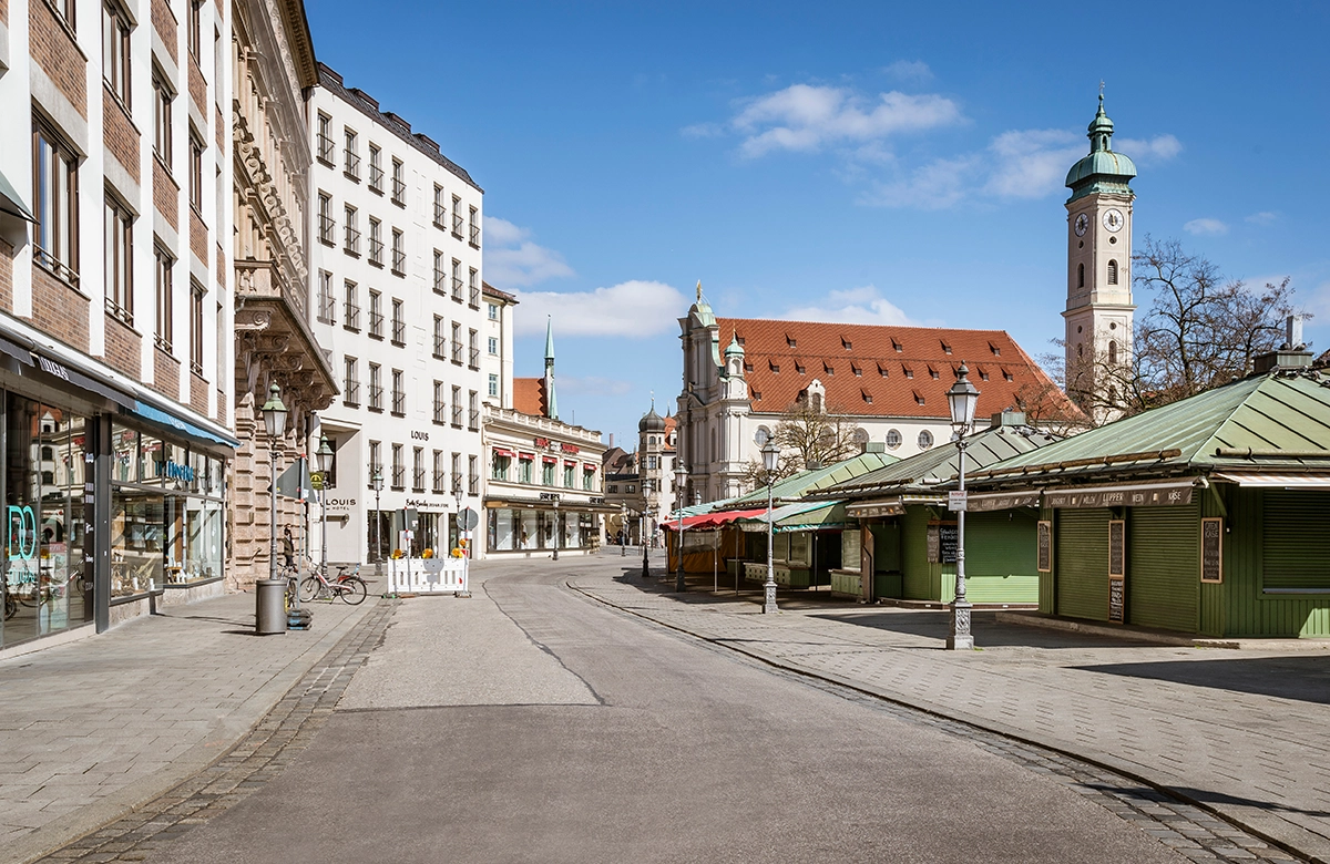 Leerer Viktualienmarkt 