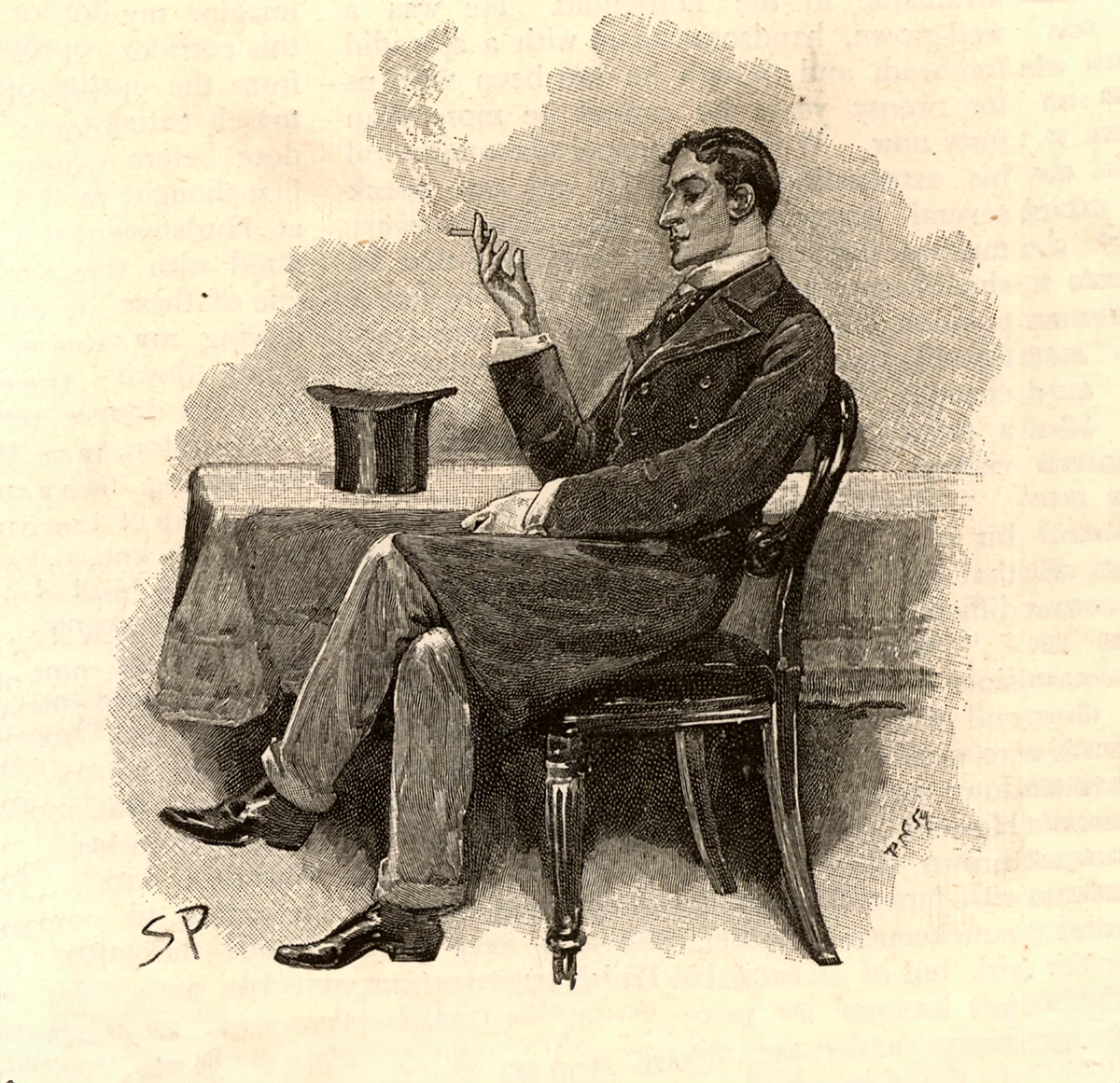 Illustration von rauchendem Sherlock Holmes im Strand Magazine. | picture alliance, World History Archive