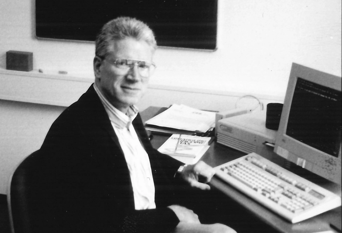 David Bradford at his desk