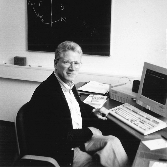 David Bradford at his desk